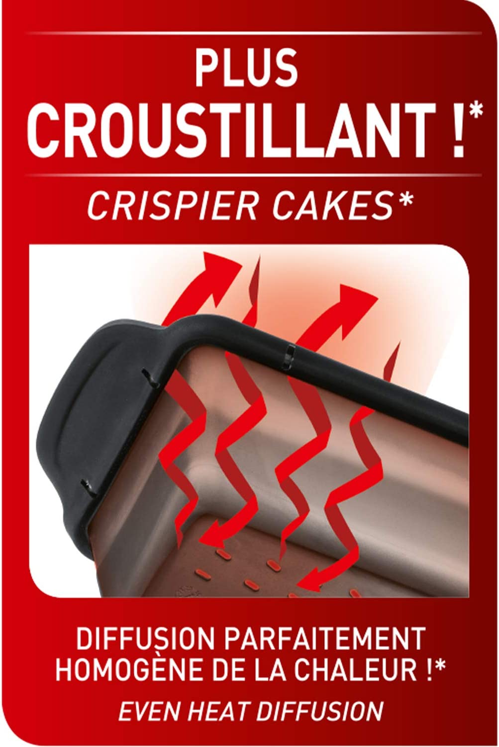 Tefal Crispybake Cake Mould 24 cm, Rectangular Shape J4170414